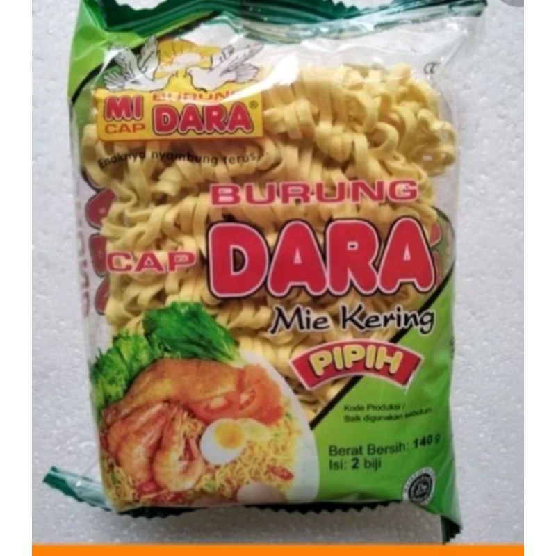 

mie burung dara pipih isi 2 keping