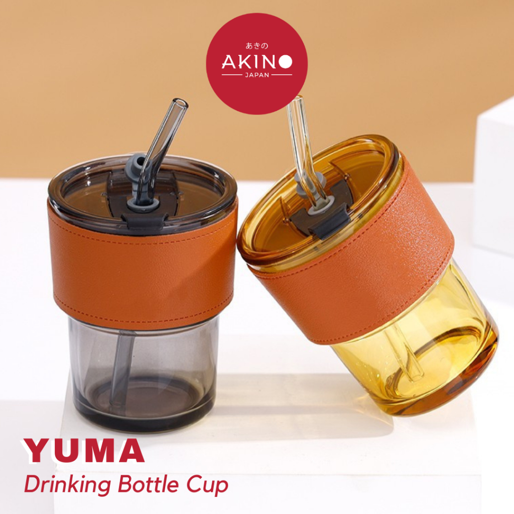 AKINO - YUMA Tumbler Sedotan Minuman Translucent Botol Air Kulit Kopi Starbucks Aesthetic
