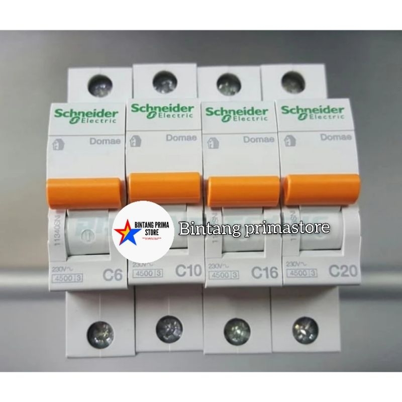 Mcb 6A / 10A / 16A / 20A 1P / 1 phase Domae Schneider