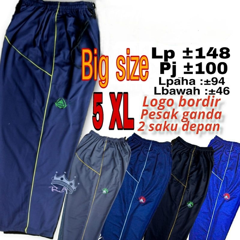 Celana training jumbo pria 3XL dan 5XL pasak ganda Bb 135 kg lebih,Bigsize.Tr.SJB.RPX