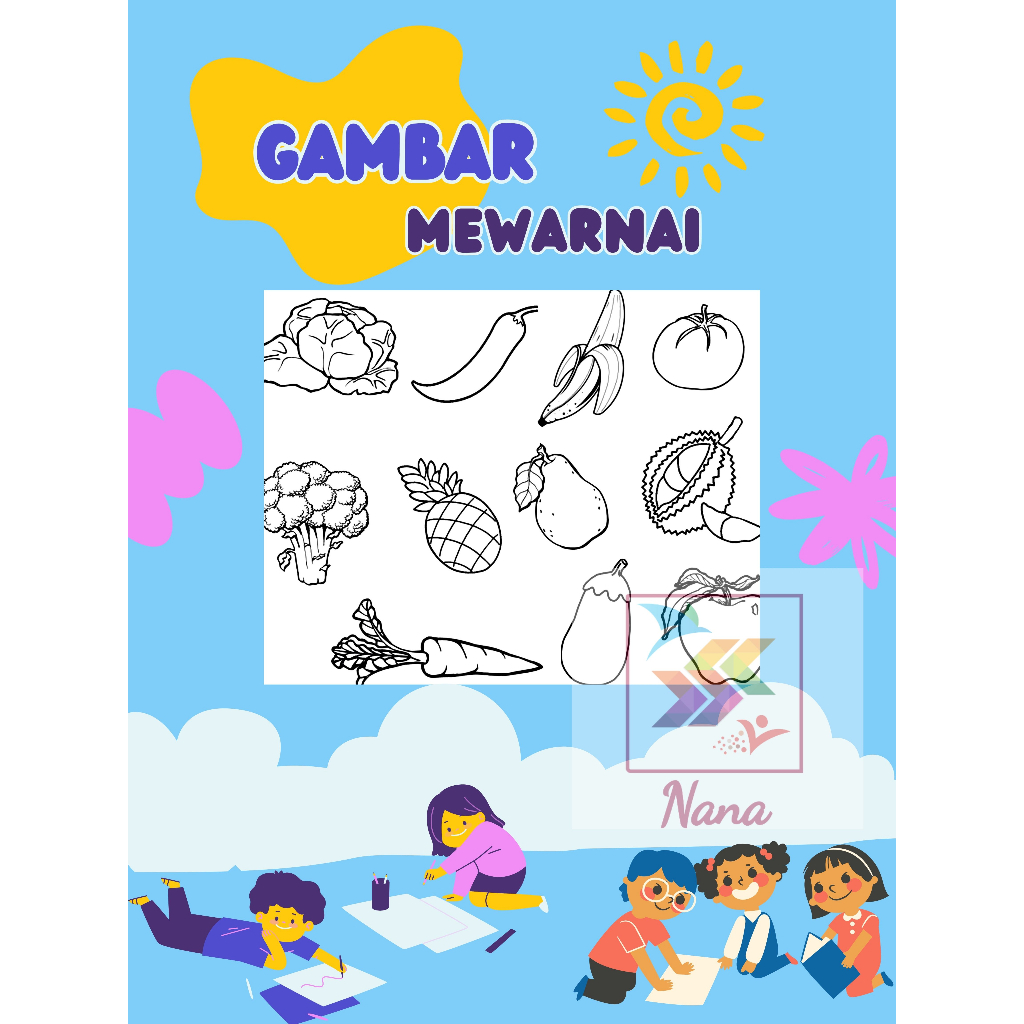 

Gambar Sketsa Mewarnai / Buah dan Sayuran / Part 1 / Gambar Sketsa / Gambar mewarnai / Kertas Gambar Mewarnai / Kertas Gambar / Mewarnai / Seketsa Lukis / Drawing Sketch / Menggambar / Colouring Anak / Colouring