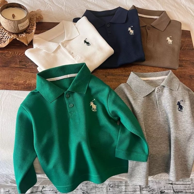 CTP(L)503 Long Sleeve Polo Kuda | Kaos Polo Kuda Lengan Panjang Anak Laki-laki | Baju Anak Unisex