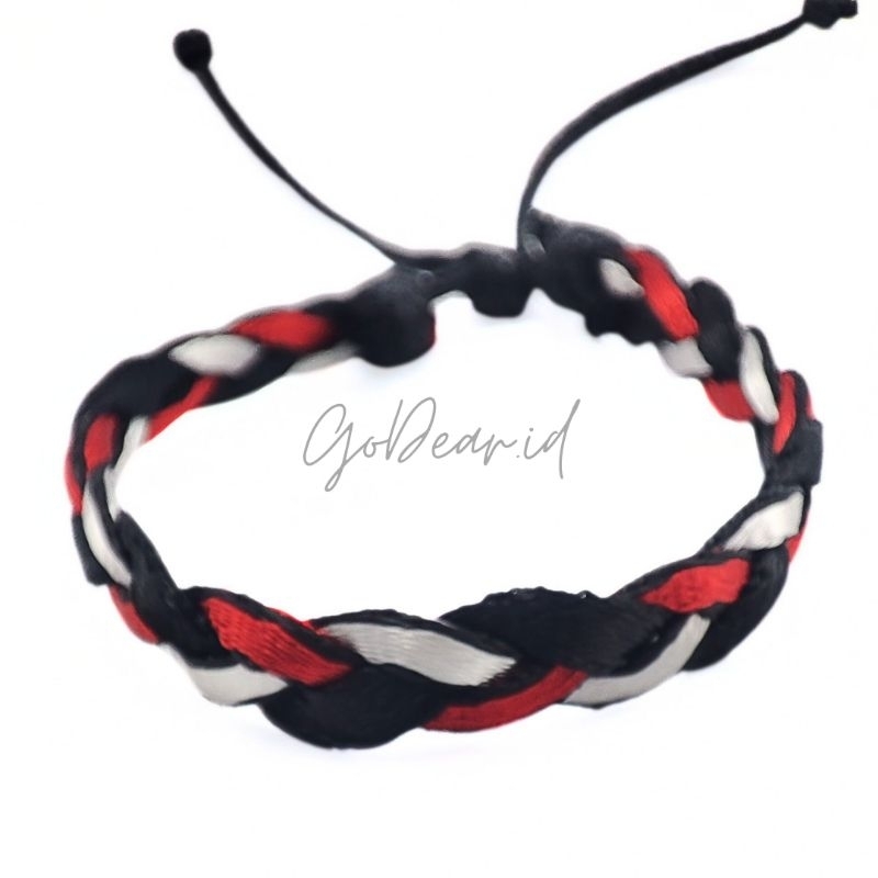 Gelang Tangan Tali Kepang Pipih Pria Wanita