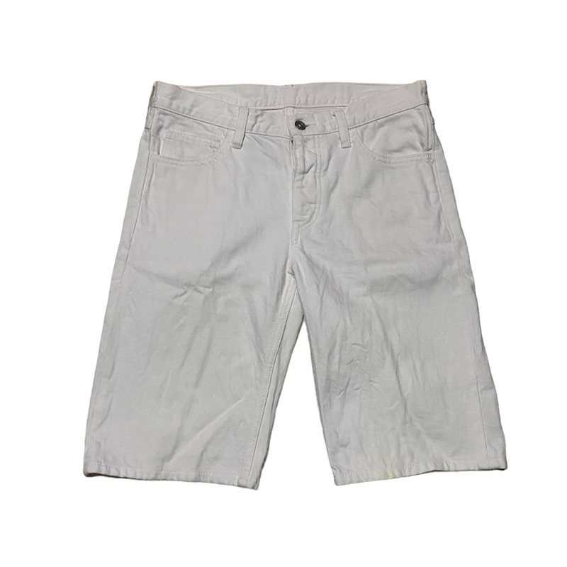 United arrows white denim shortpant