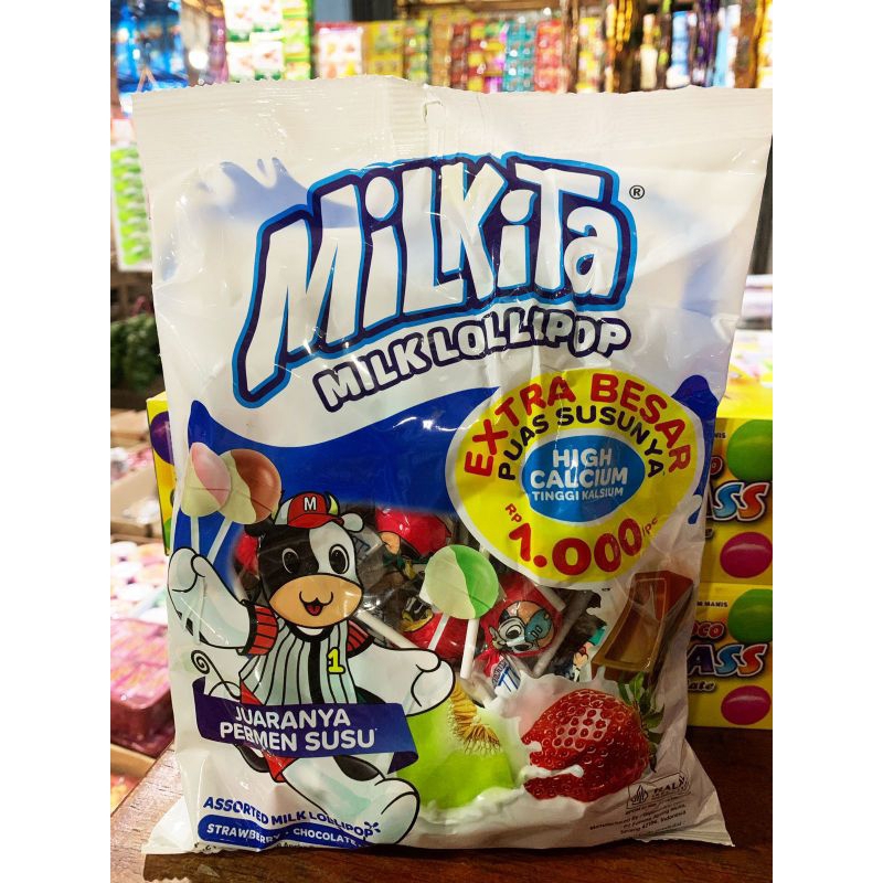 

MILKITA LOLLIPOP / PERMEN SUSU LOLLIPOP / 1 PACK ISI 40pcs @9g