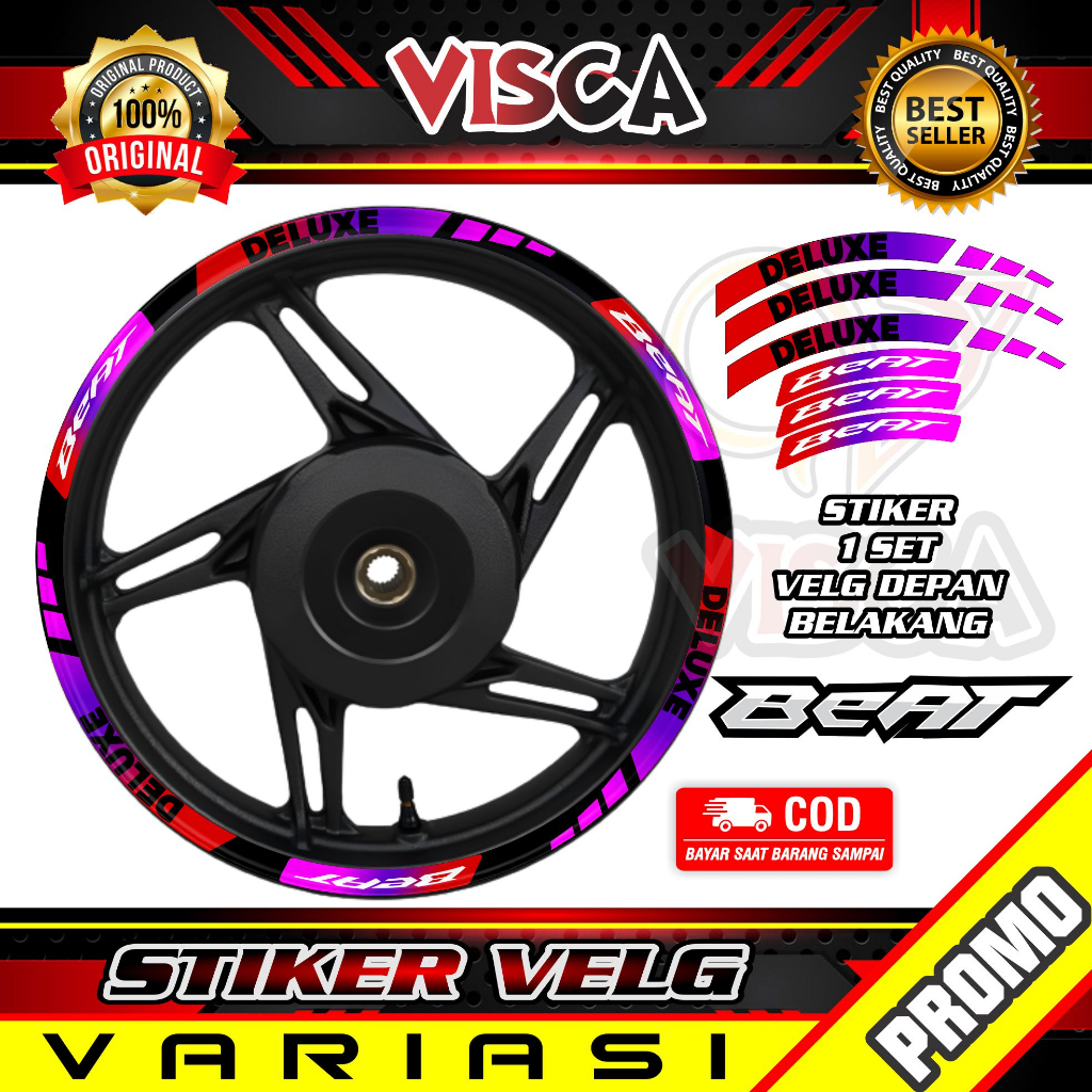 Stiker Velg List Velg Motor Stiker Velg BEAT motif deluxe BUNGLON
