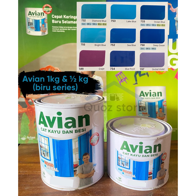 

Cat Kayu & Besi Avian 1 kg & ½ kg (biru series)