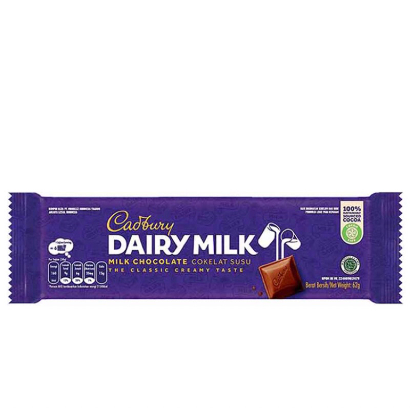 

Cokelat Cadbury Dairy milk 30g fruit nut Cashew