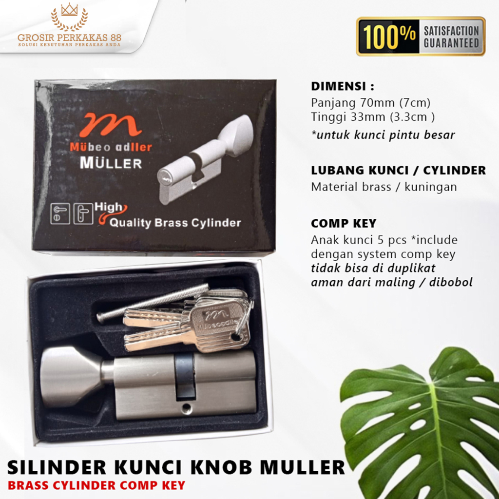 Silinder Kunci Pintu Rumah Kamar Knob Anak Cylinder Muller Premium