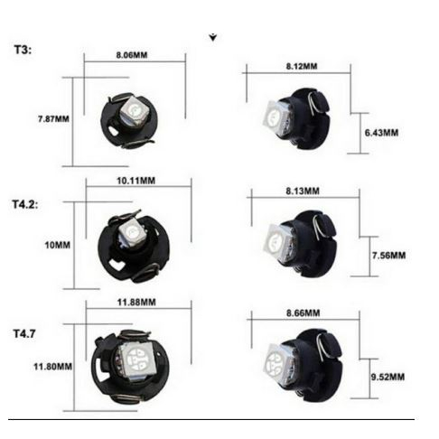Lampu LED Dashboard Panel AC Speedometer T3 T42 T47