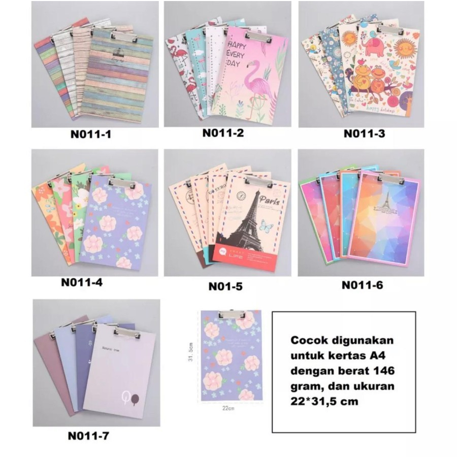 

QG Clipboard papan Klip A4 Papan Alas Ujian Kartun Kertas