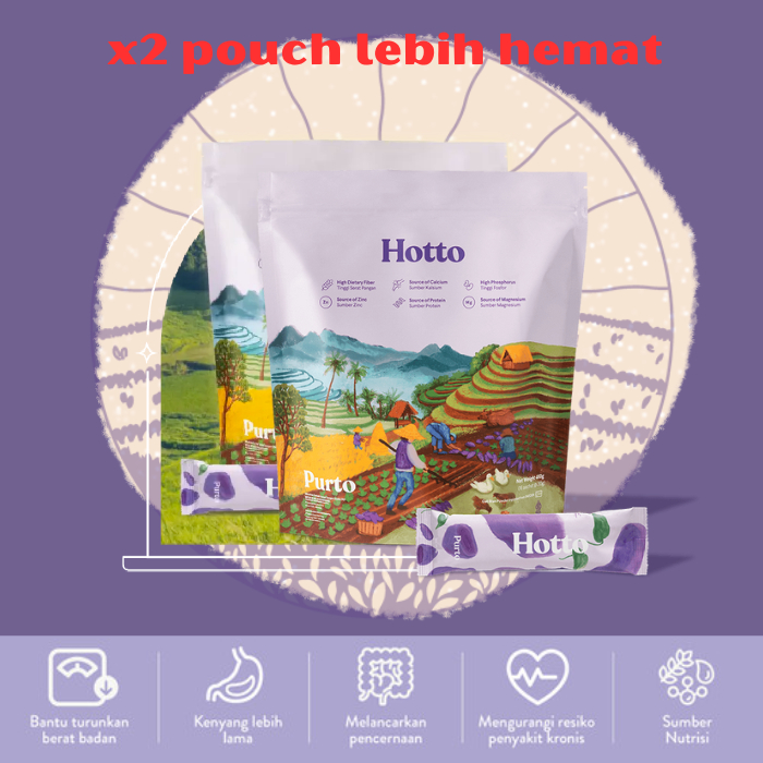 

[SIAP KIRIM] Hotto Purto 2 Pouch (32 sachet) Multigrain with Purple Potato