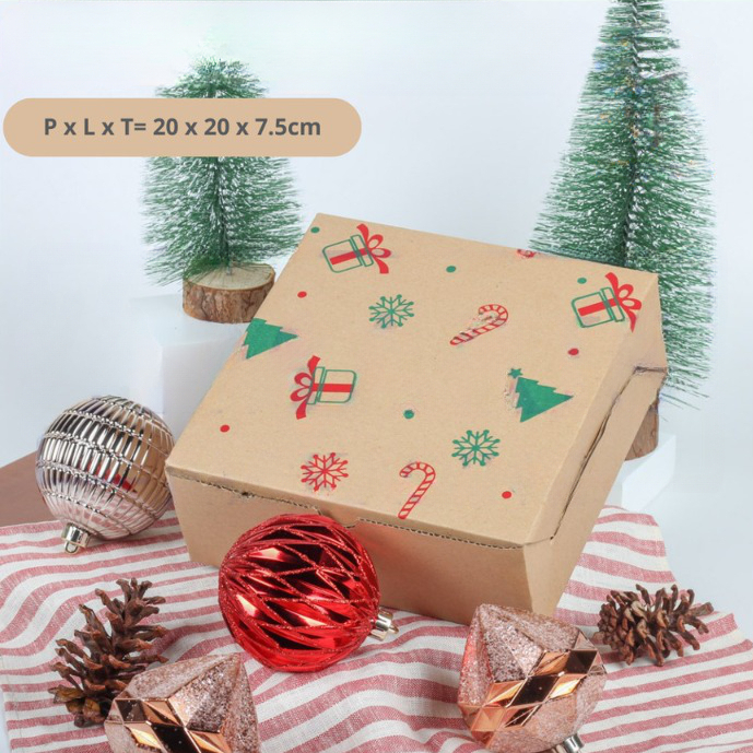 

(10pcs) kardus kotak kue bolu brownies box parcel hampers packaging size 20 x 20 x 7,5cm