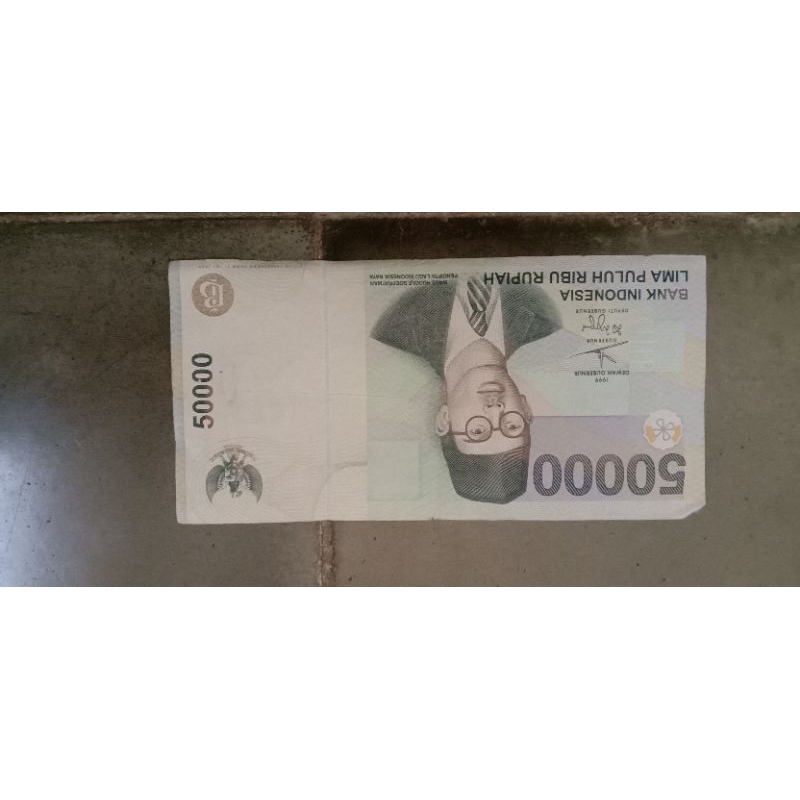0Uang kuno 50000 rupiah wr supratman 50rb wage rudolf soepratman wr soepratman