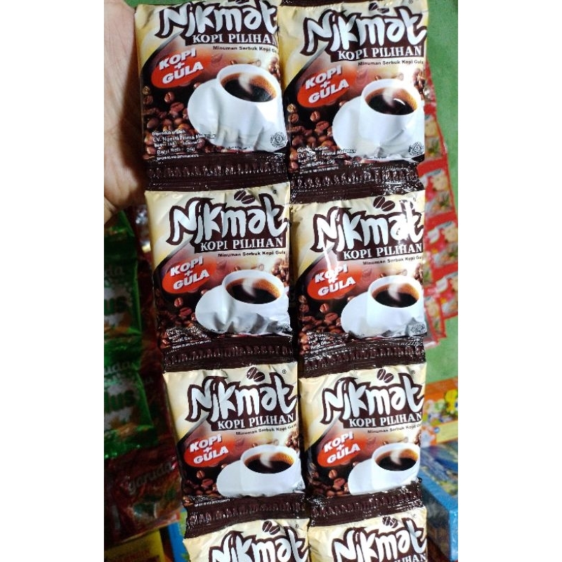 

Nikmat Kopi+Gula, 1 Renceng isi 10, 1 Pack isi 20