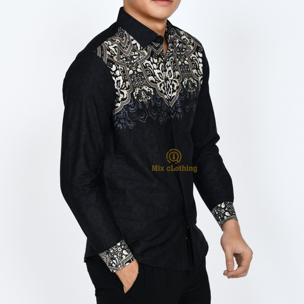 Baju Batik Pria Slimfit Kemeja Lengan Panjang Slim Premium Kode 2166