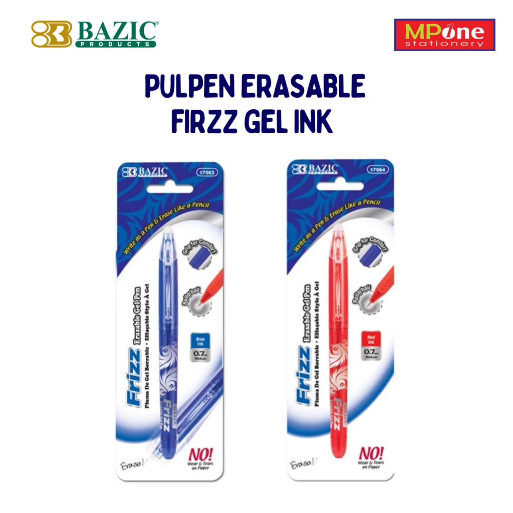 

Pena Bazic / Pena Erasable / Pulpen Bazic Erasable Merah Biru / Bazic Frizz Pena