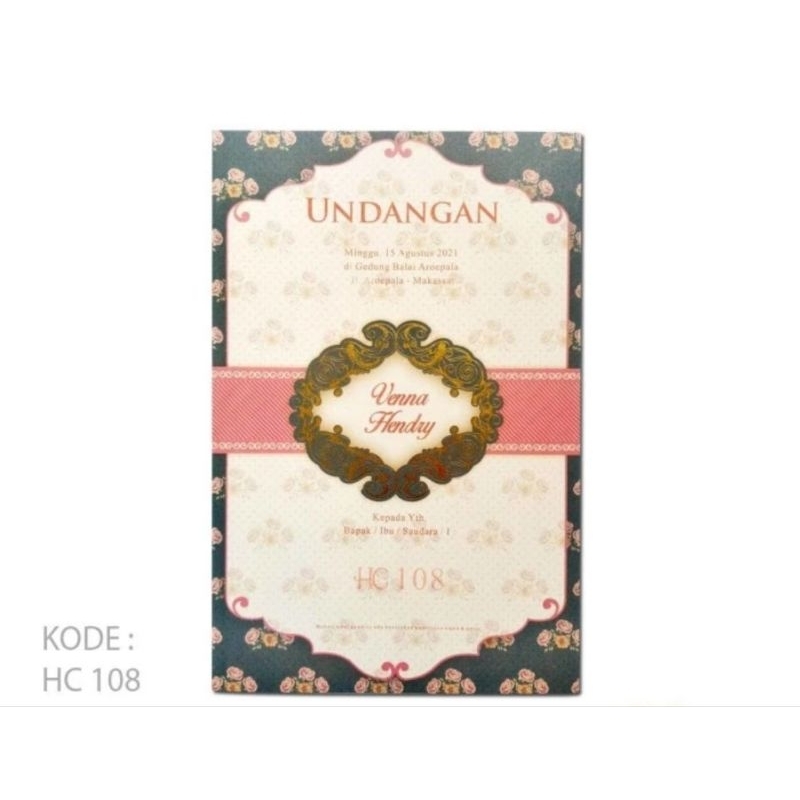 HC 108 (Blangko+Plastik) Blangko Undangan | Undangan Pernikahan | Kartu Undangan Nikah Pernikahan