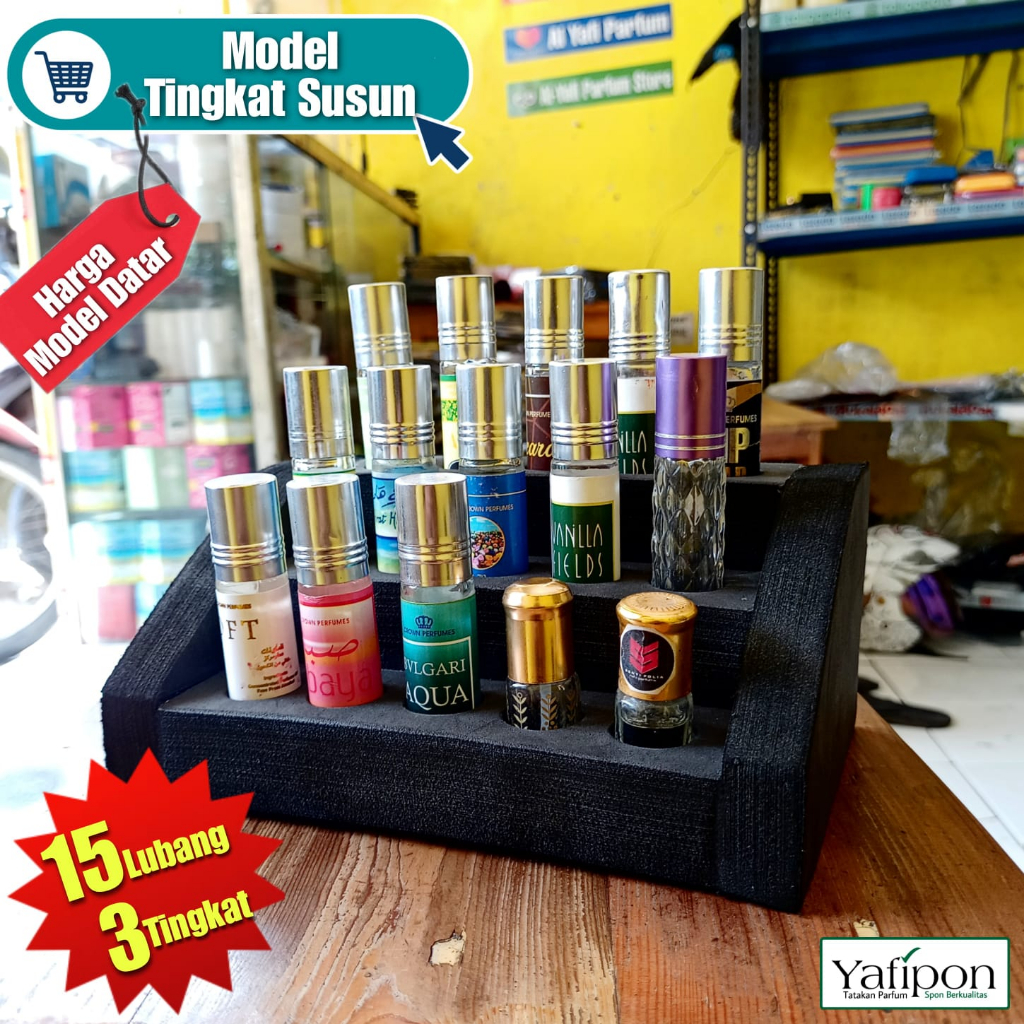 Display Parfum Roll on Model Susun Terjangkau