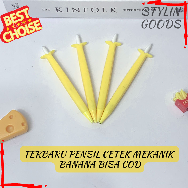 

PENSIL MEKANIK CETEK MURAH CASING BENTUK BUAH PISANG / PENSIL BANANA FULLBODY LUCU UNIK PENCIL GROSIR TERMURAH BISA COD