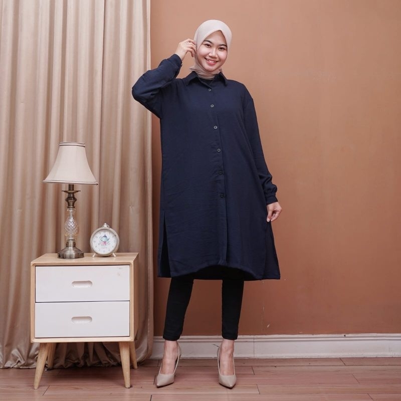 Long Tunik Crinkle - CAMILLA TUNIK - Tunik Crinkle Airflow - Long Tunik Dewasa - Atasan Wanita - Ata