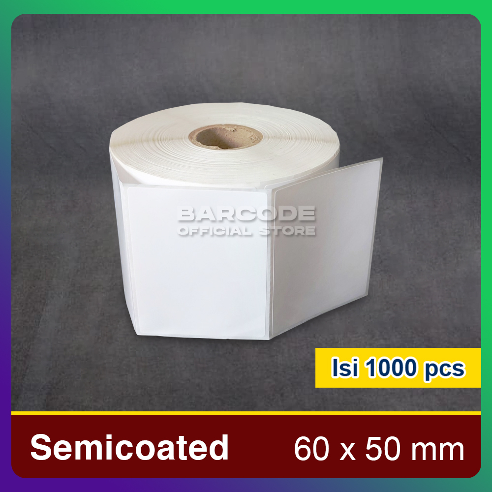 

Label Stiker Semicoat 60x50mm / 60 x 50 / 60x50 mm Isi 1000 Pcs 1 Line