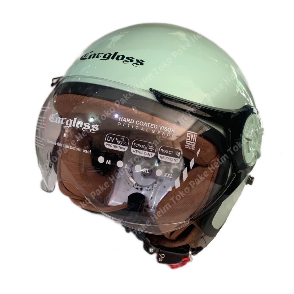 Helm cargloss hijab retro original green