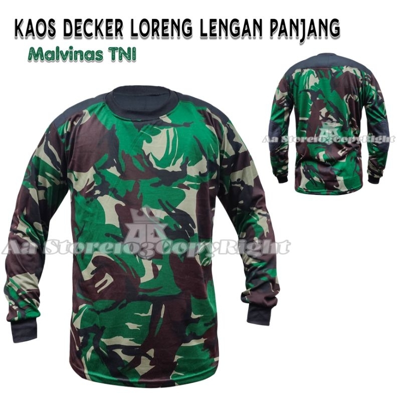 Kaos Loreng Malvinas Lengan Panjang - Kaos Loreng Army