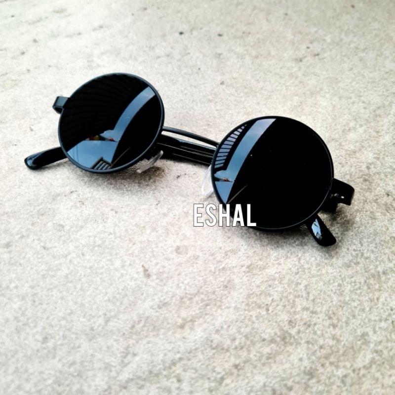 Kacamata Hitam Outdoor Pria John Lennon Bulat Wanita Boboho Dewasa