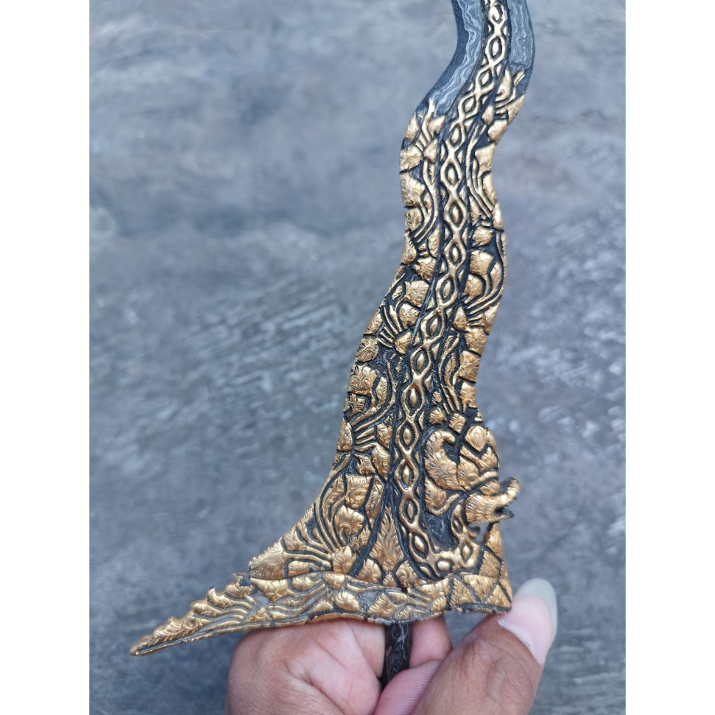 Keris Kinatah Naga Sosro luk 13 Alusan pamor Uler Lulut