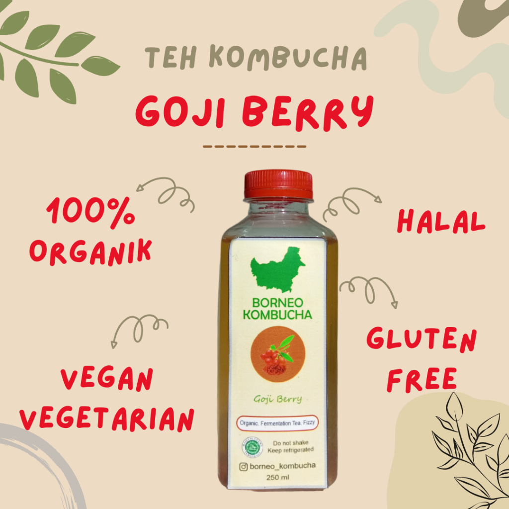 

BORNEO KOMBUCHA GOJI BERRY TEH PROBIOTIK ORGANIK HALAL 250mL