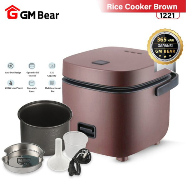 Promo GM Bear Penanak Nasi Minimalis Cokelat 1221-Rice Cooker Brown Berkualitas