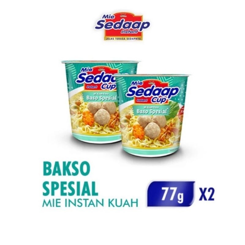 

Sedaap Cup Instant Noodle Baso Special 77g Paket 2 Pc