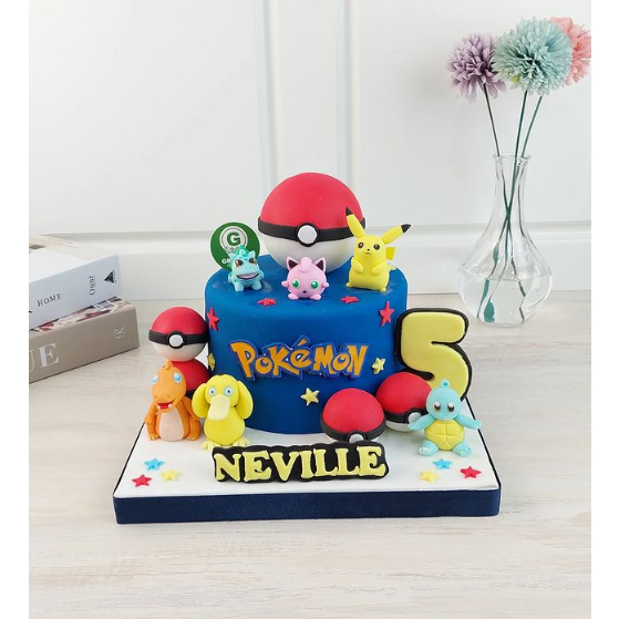 

CAKE TEMA POKEMON BALL UK 15CM / KUE ULANG TAHUN CUSTOME