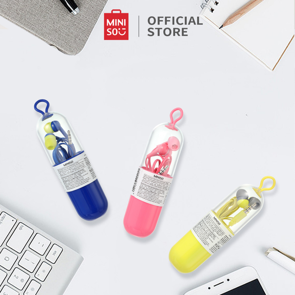 MINISO Earphone 3.5mm In Ear Kabel Headphone Untuk Apple Dan Android Dengan Kualitas Suara Yang Ting