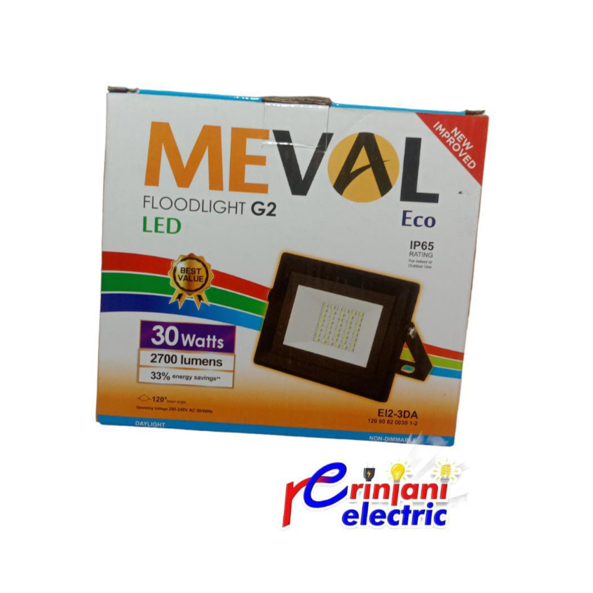 LAMPU SOROT MEVAL 30W/ FLOOD LIGHT MEVAL WARNA PUTIH