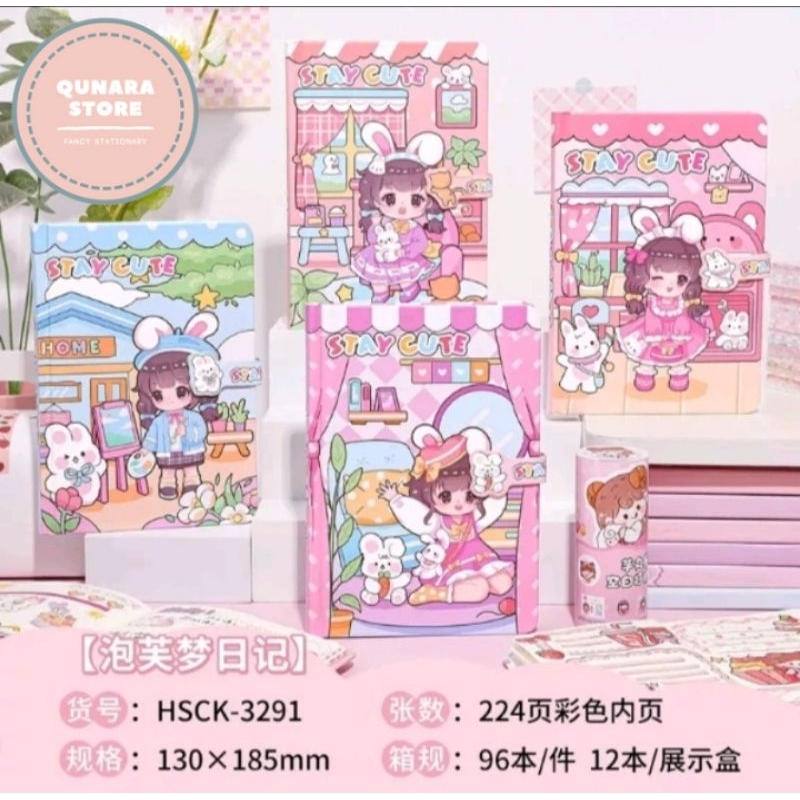 

Diary Kancing A5 PREMIUM Kertas Warna Warni / Note Book Kancing Premium Kertas Warna Warni