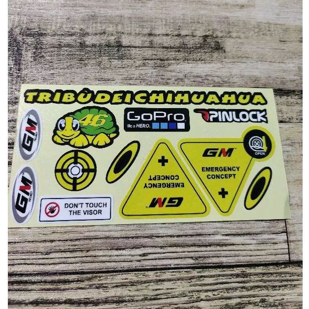 stiker visor helm GM model print cut 1set