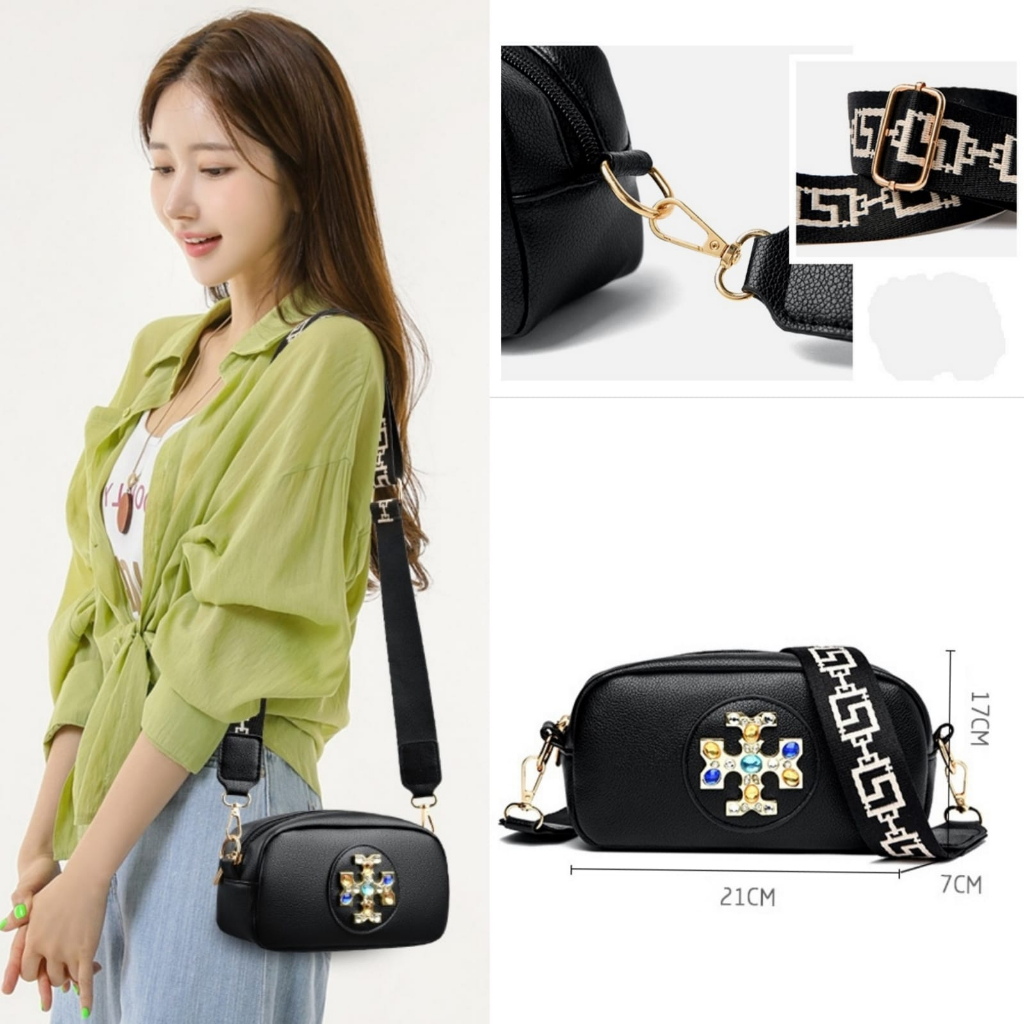 TAS SELEMPANG WANITA KOREA SLING BAG CEWEK KEKINIAN IMPORT KULIT HITAM TA868B5 PREMIUM REMAJA BATAM INVERSIO MURAH BRANDED SIMPLE TERBARU PESTA BAHU SHOULDER