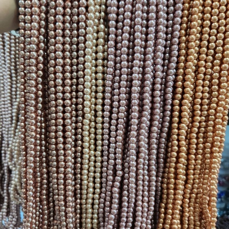 MUTIARA BERAT 6mm seri COKLAT MUTIARA SINTETIS BERAT mutiara jahit per KALUNG