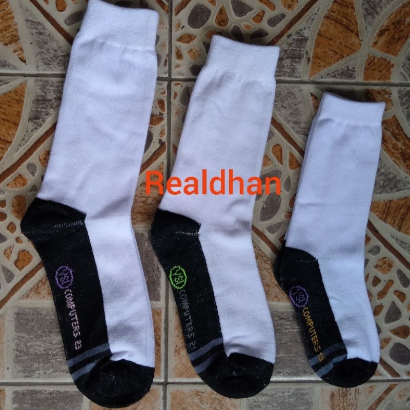 Kaos Kaki Hitam Putih Kaos Kaki Putih Hitam Sekolah Katun Premium