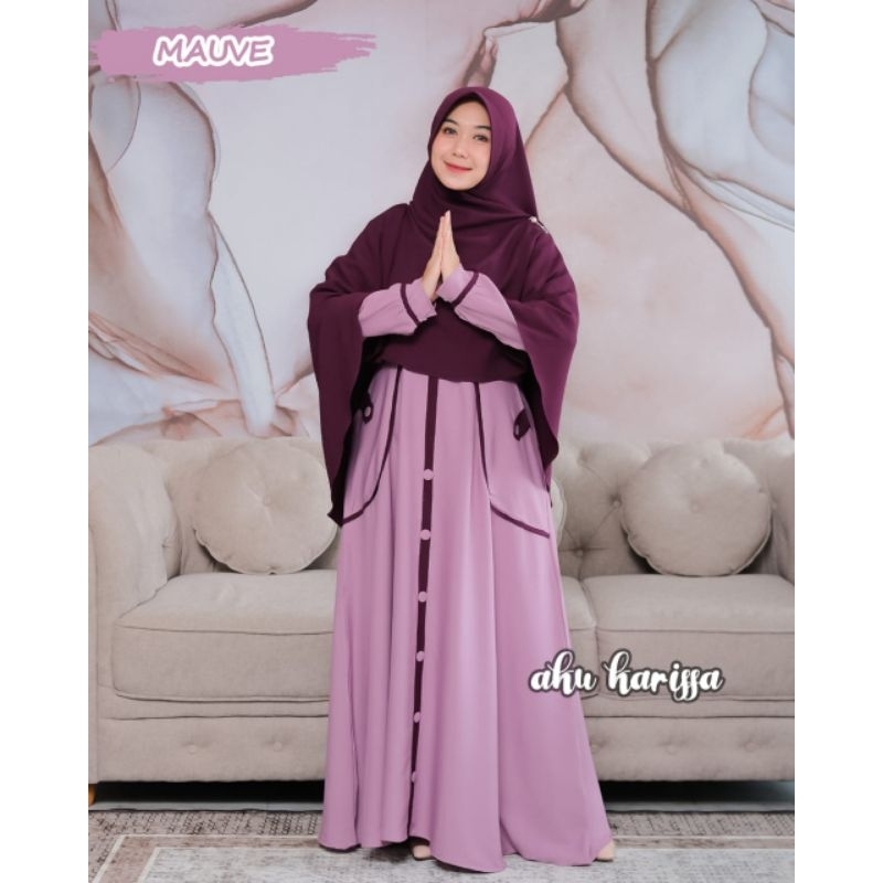 Reni set itycrepe premium/Gamis set khimar syari Aku Karissa/Set Hijab ria OriAkuKarissa/Set Ori Aku