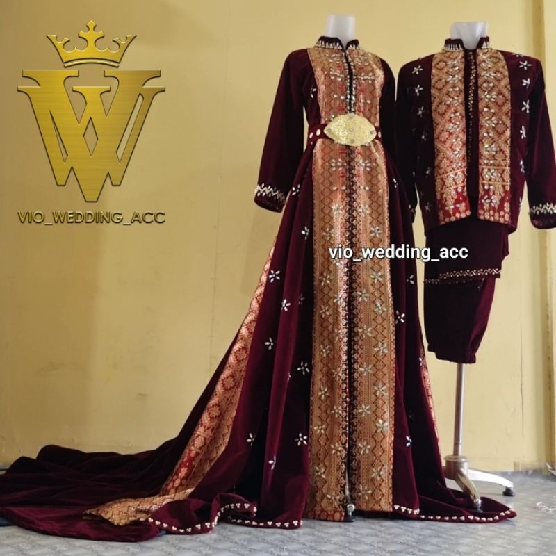 baju songket pengantin palembang