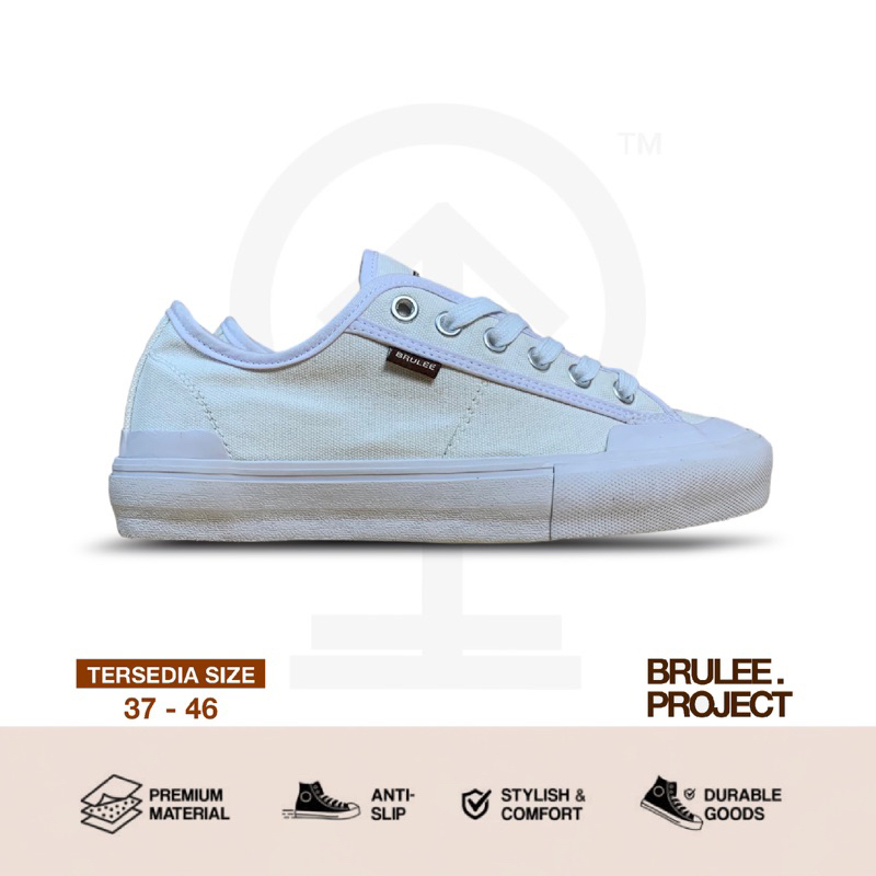 BRULEE.PROJECT - GAYOO FULL WHITE | Sepatu Casual Pria Wanita