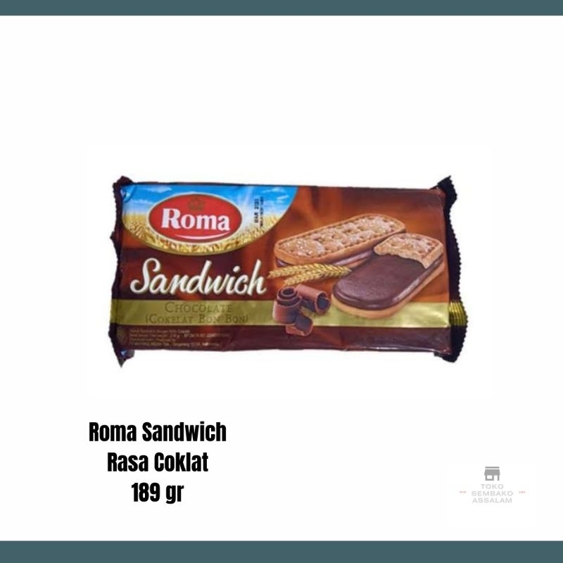 Roma biskuit sandwich rasa coklat / Roma sandwich coklat / Roma biskuit coklat 189 gr