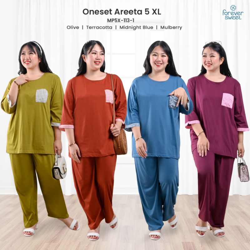 Baju tidur forever sweet setelan lengan pendek 7/8 celana panjang 5XL