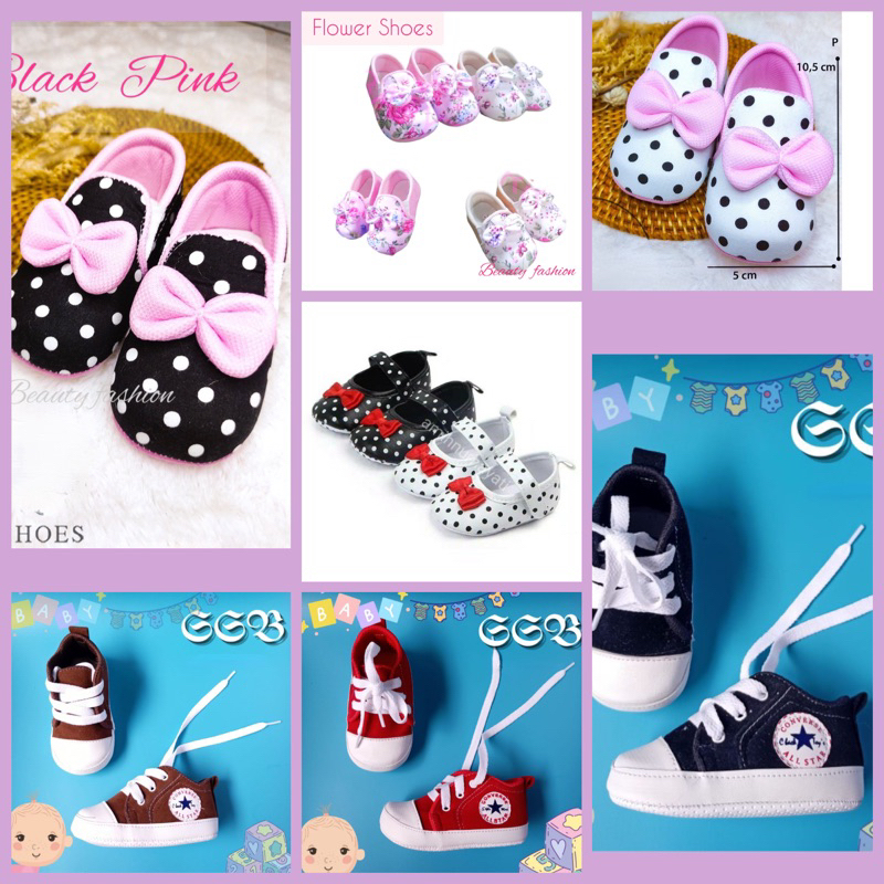 Sepatu Bayi Girls Boys Lucu usia 0-6bln