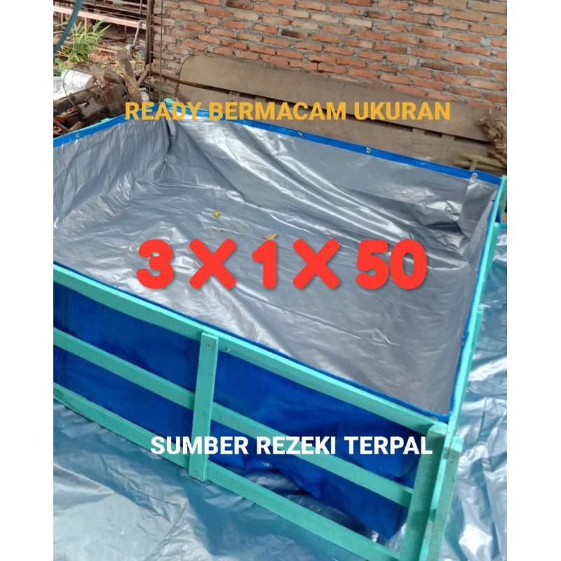 TERPAL KOLAM IKAN A5 UKURAN 3x1x50 / KOLAM TERPAL PETAK / TERPAL KOLAM