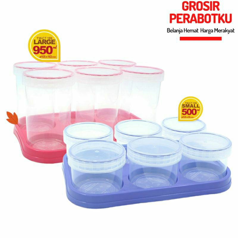 Toples Nampan Cesena Set Lebaran Plastik Murah Isi 6pcs Food Container Set With Tray