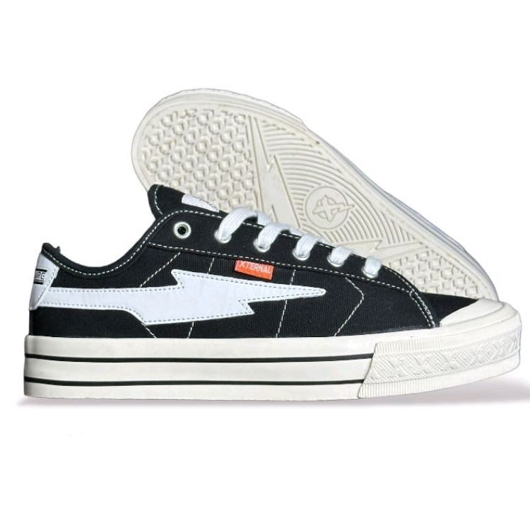 Sepatu XternalStepSure - Sepatu Sneakers Miterns Storm Low Black White